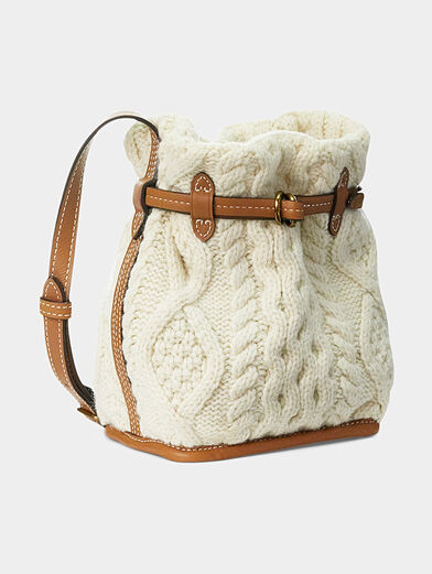 Knitted bag made of leather and wool - 4