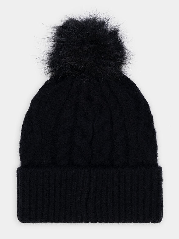 Knitted hat with pompom and logo detail - 2