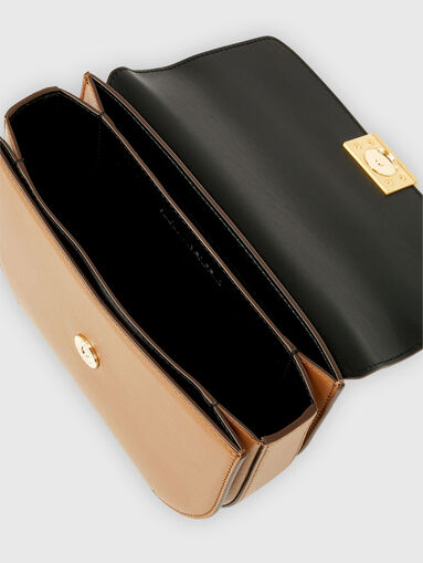 Crossbody bag in leather and suede with logo - 5