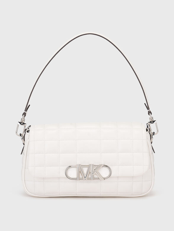 Quilted effect shoulder bag in leather - 1