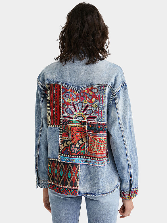 Oversized denim jacket with colorful details - 2