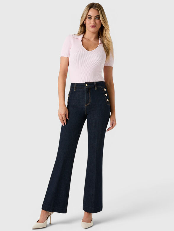 Short sleeved blouse with a collar - 2