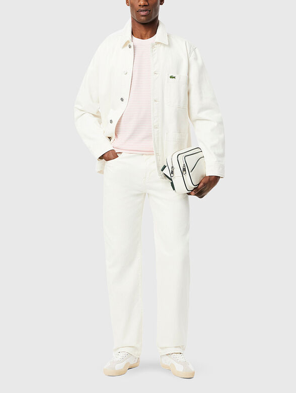 Striped T-shirt with logo embroidery - 2