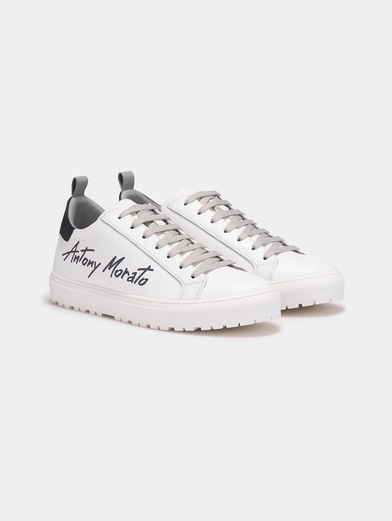 White sneakers with logo print - 2