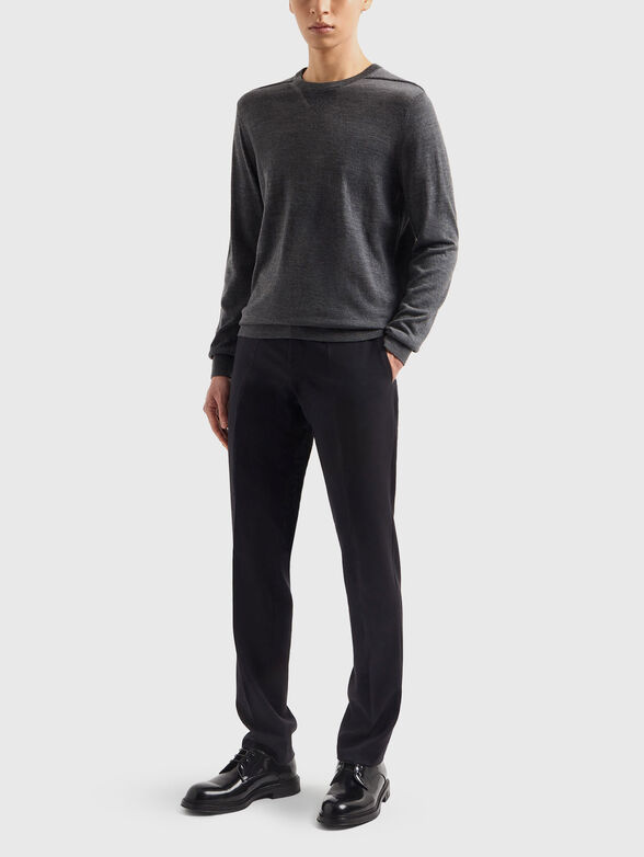 Round neck wool blend sweater - 2