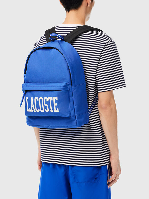 Blue backpack with contrasting logo - 1