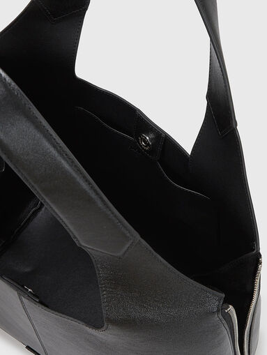 Big leather bag with logo detail - 5