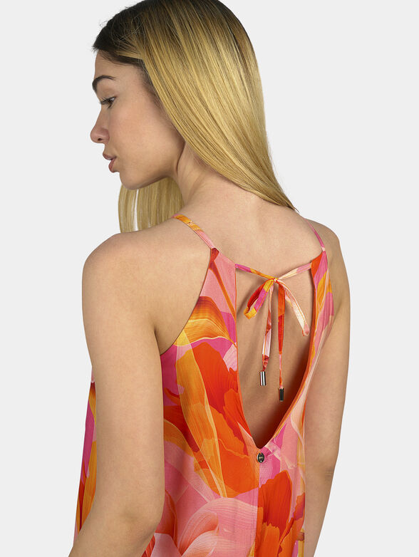 Silk chiffon dress with floral print - 4