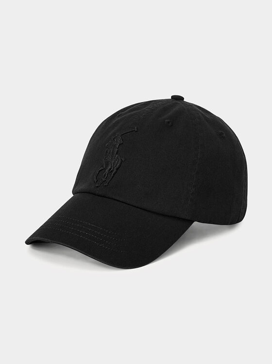 Черна бейзболна шапка с лого бродерия - 1