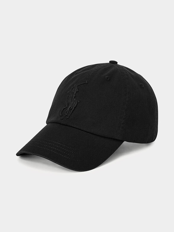 Black baseball cap with logo embroidery - 1
