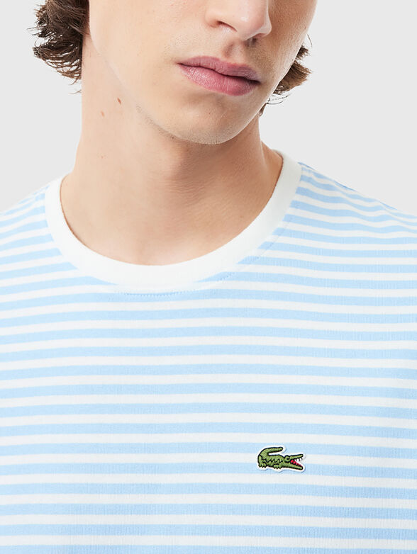 Striped T-shirt with logo embroidery - 4