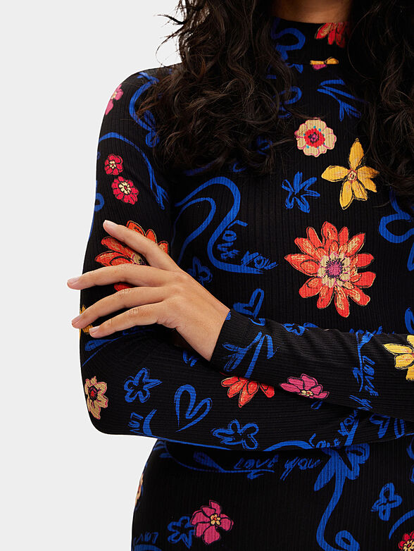 LILA turtleneck dress with floral print - 4