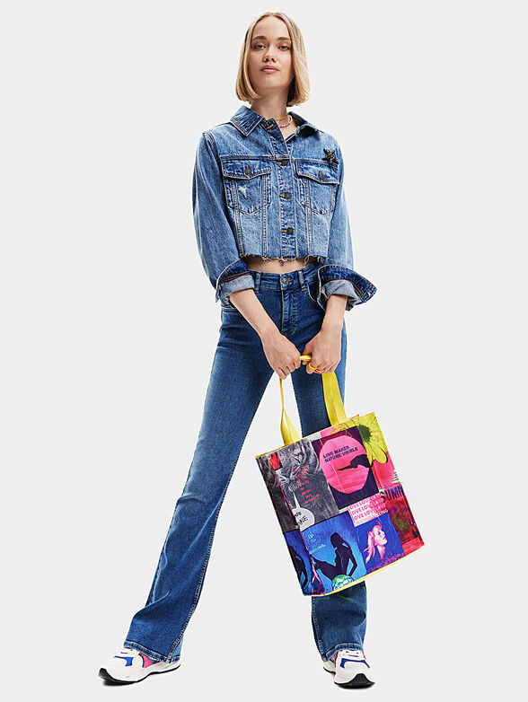 TONYA denim jacket with accent back - 4