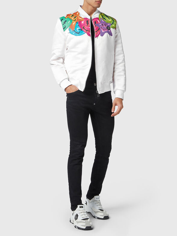 SMILE bomber jacket with multicolour print - 2