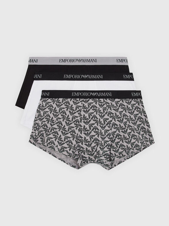 Set of three boxers with logo in cotton - 1