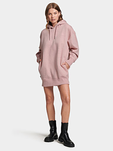 Black hooded sweatshirt dress - 5