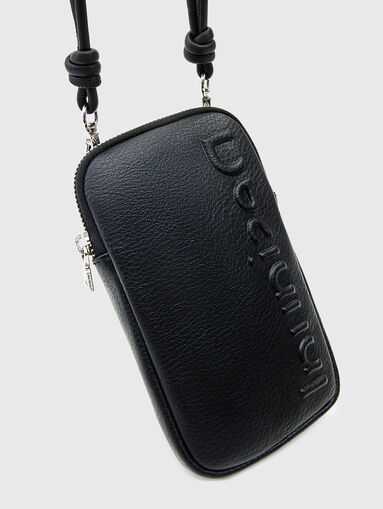 Black phone pouch with logo detail - 4
