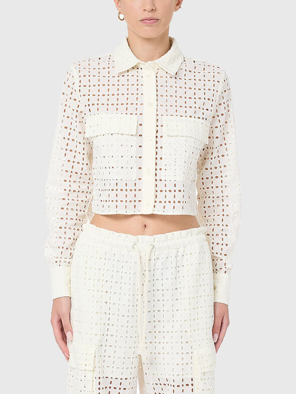 Cropped perforated shirt  - 1