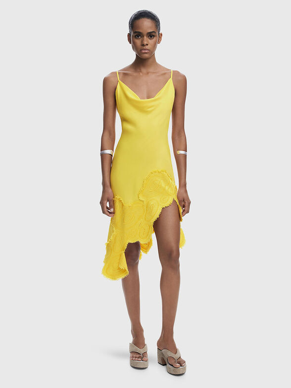 Satin dress with embroidery - 1