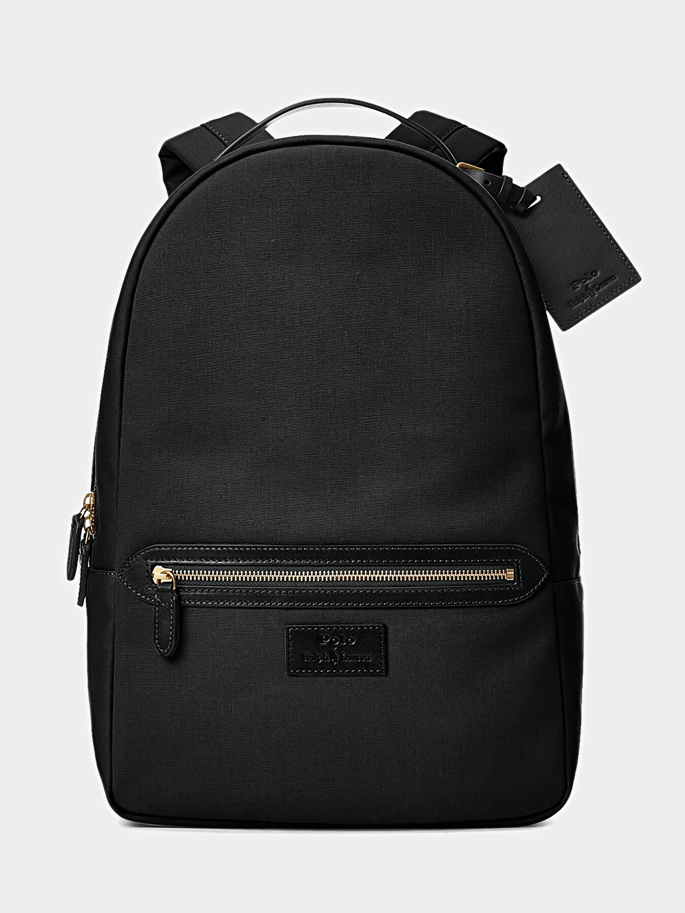 Black backpack with leather elements brand POLO RALPH LAUREN Globalbrandsstore en