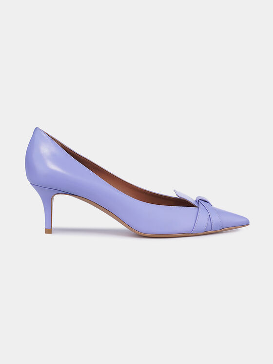 Кожени обувки в лилав цвят - 1
