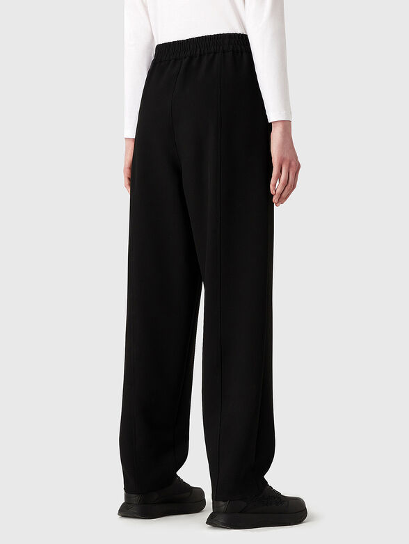Black viscose blend trousers  - 2