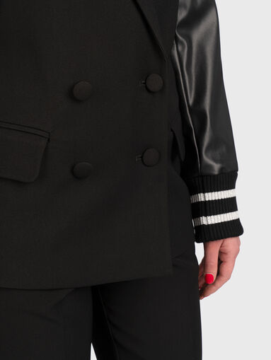 FRANCES black double-breasted blazer - 4