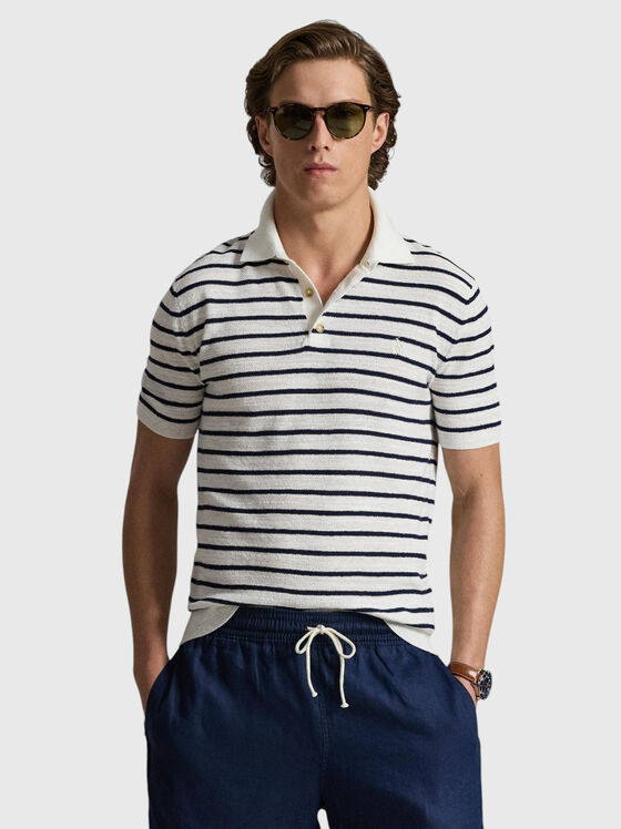 Раиран поло-шърт с къс ръкав - 1