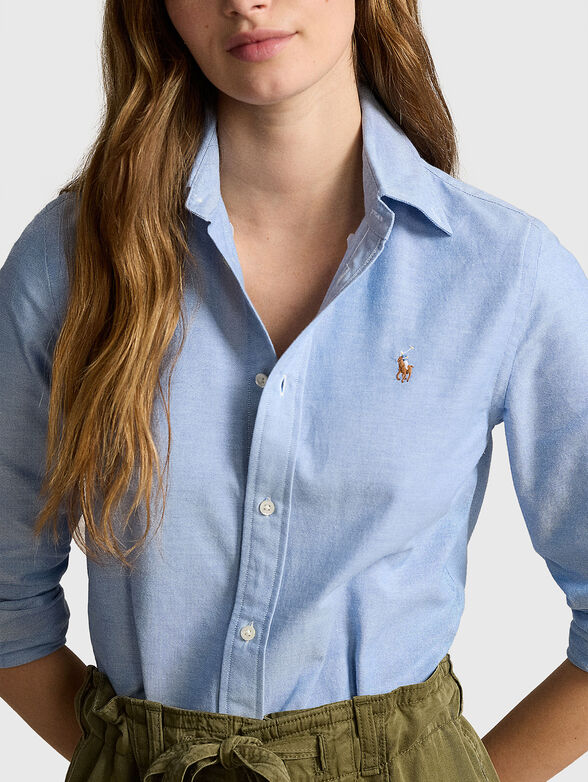 Blue shirt with mini logo embroidery - 4