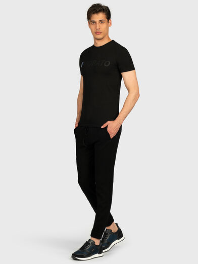 Black t-shirt with maxi logo print - 4