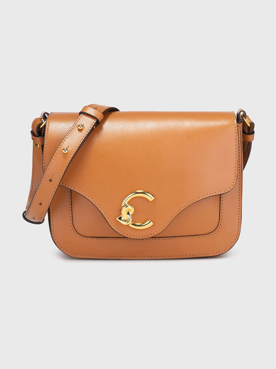 Leather crossbody bag with gold details - 1
