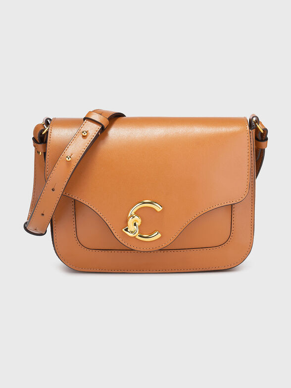 Leather crossbody bag with gold details - 1
