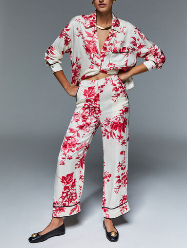 Printed satin trousers - 5
