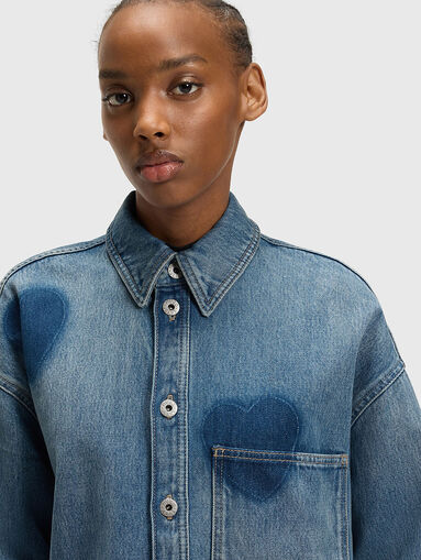 Denim jacket with worn effect - 4