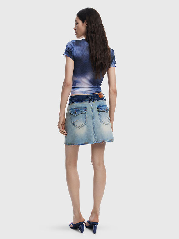 CINTU mini denim skirt with worn effect - 2