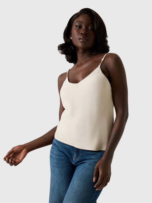Top with thin straps and a logo detail