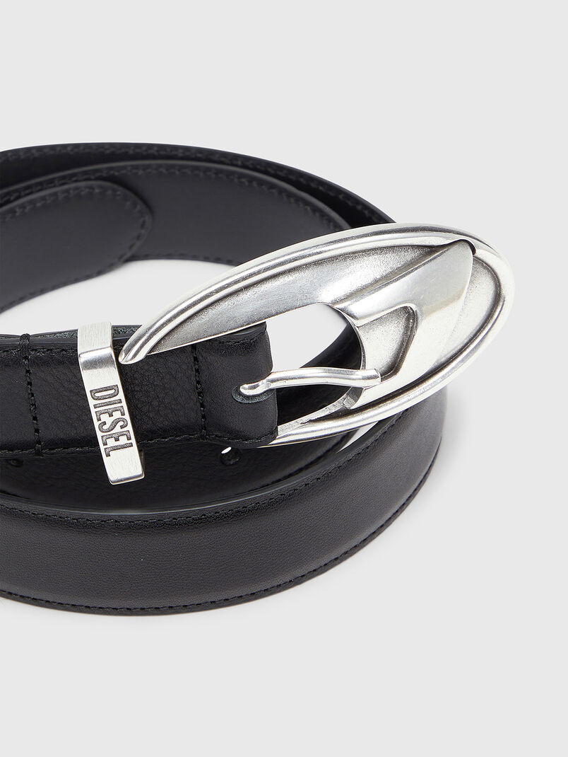 Leather belt with logo detail - 3