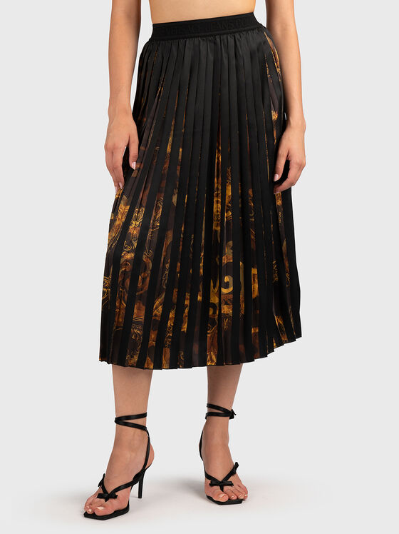 Плисирана пола с бароков принт  - 1