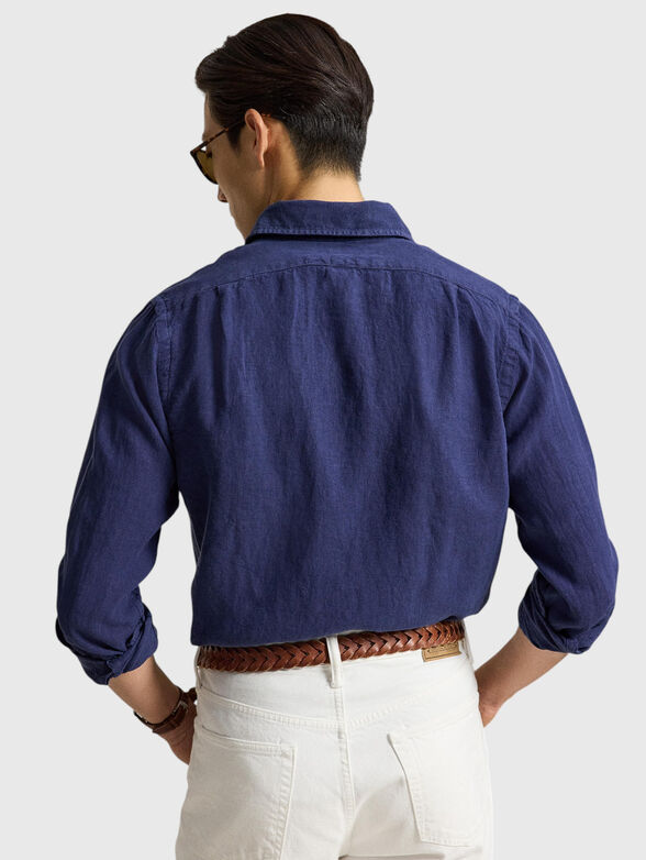 Blue lienen shirt - 3