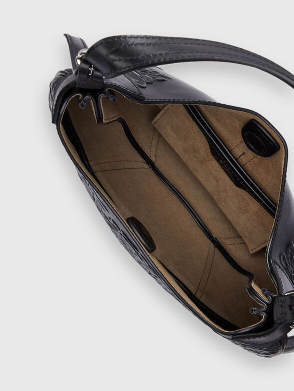 Logo detail leather hobo bag  - 6