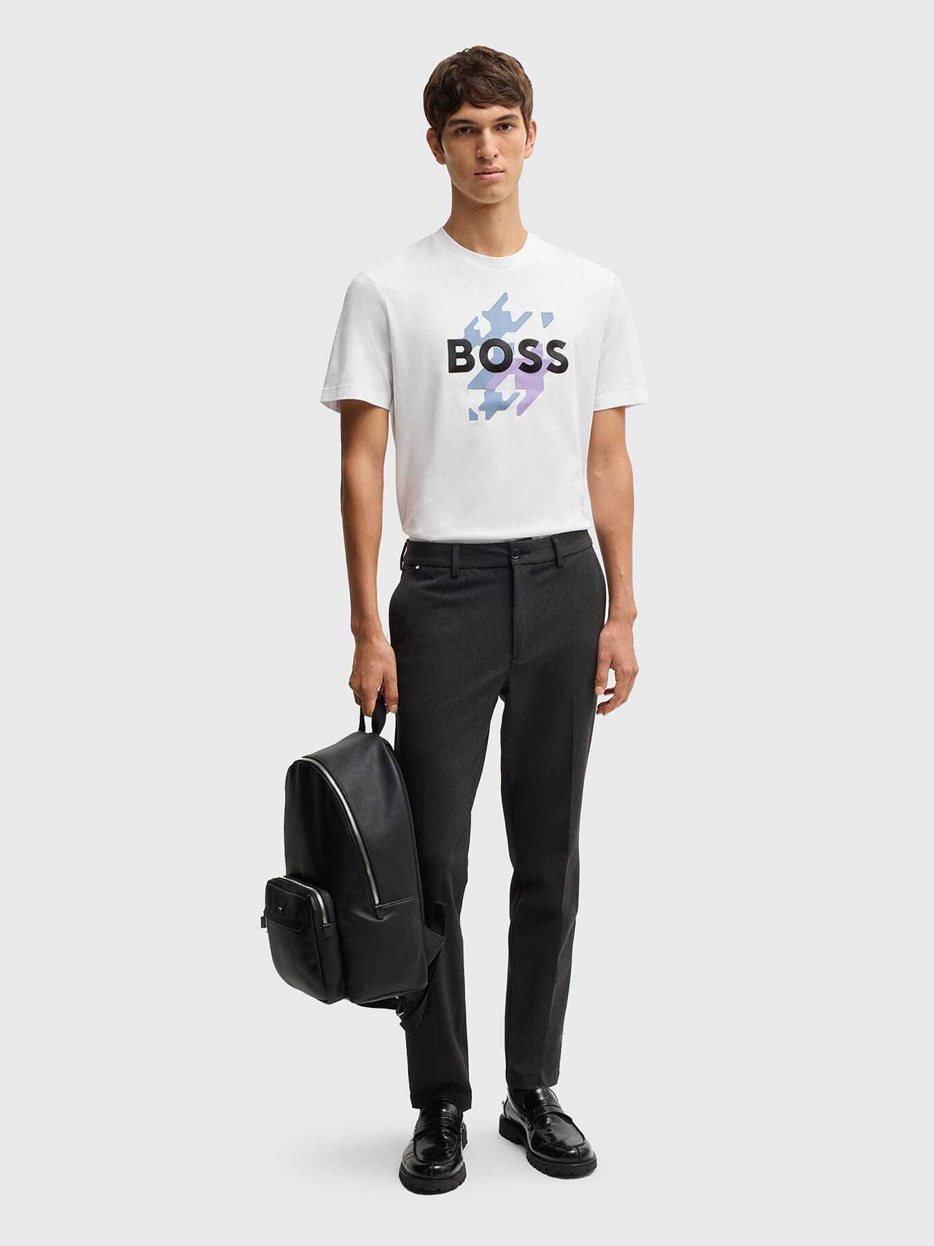 ＊BOSS ＊BLACK C-Thompson ロゴ Tシャツ ホワイト ブラック boss-mens-c-thompson-bar-t-