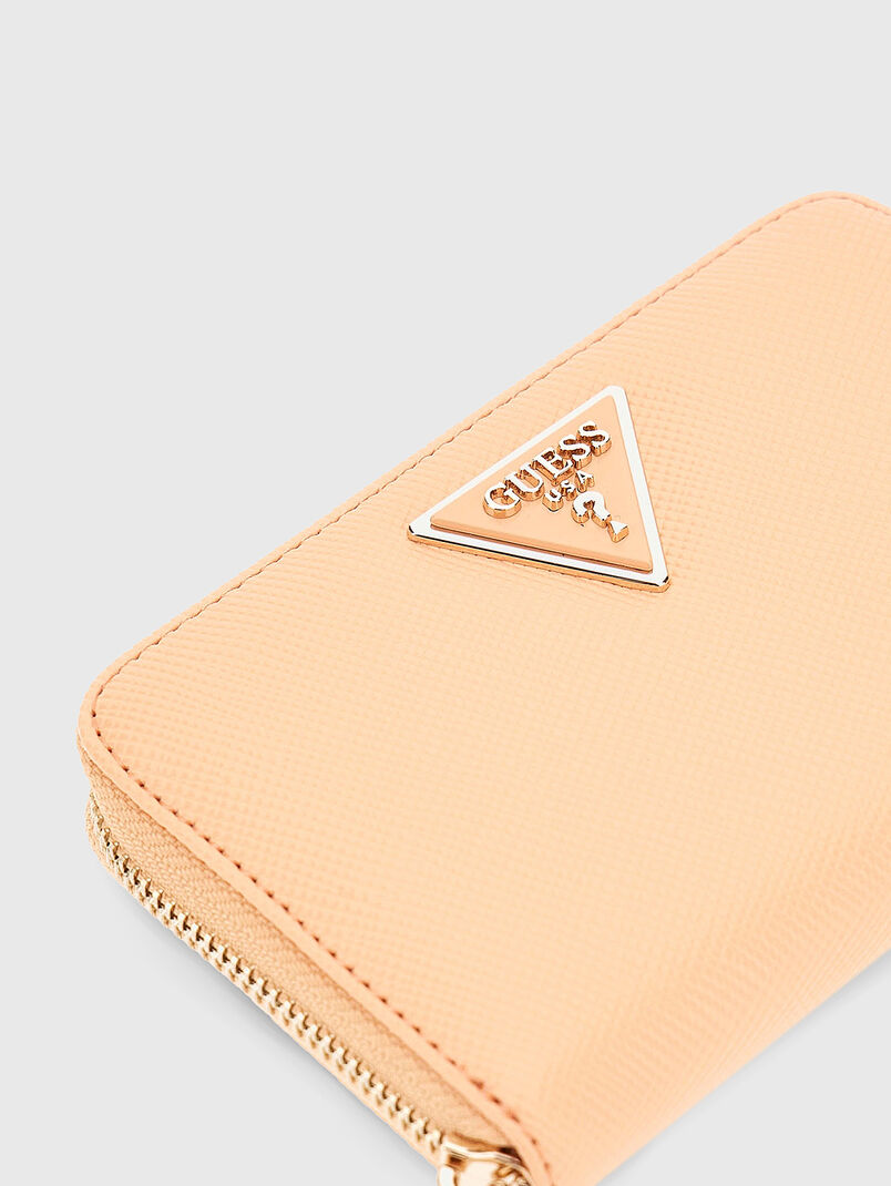 LAUREL beige  wallet with triangular logo accent - 3