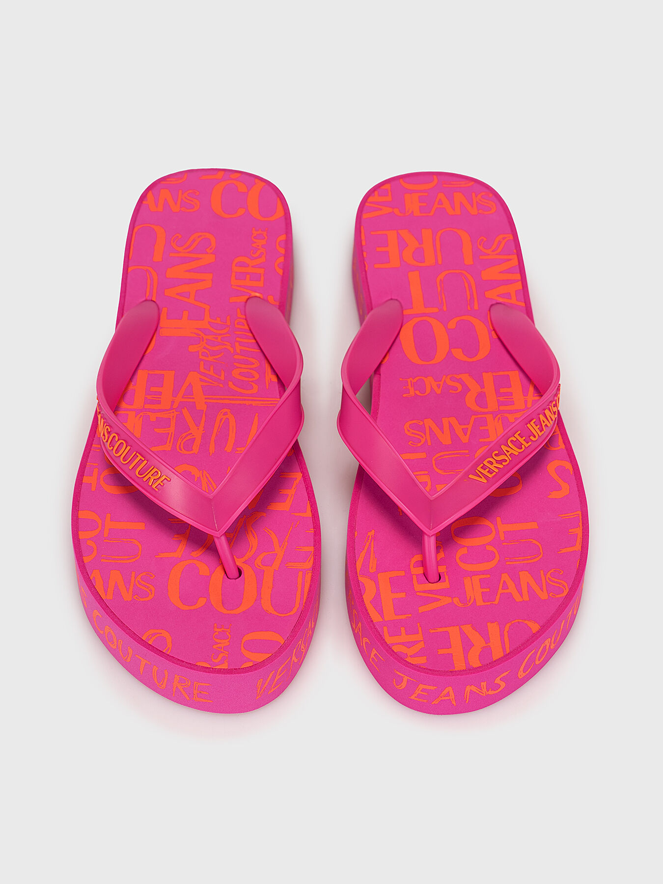 FONDO slippers in fucsia color brand VERSACE JEANS COUTURE