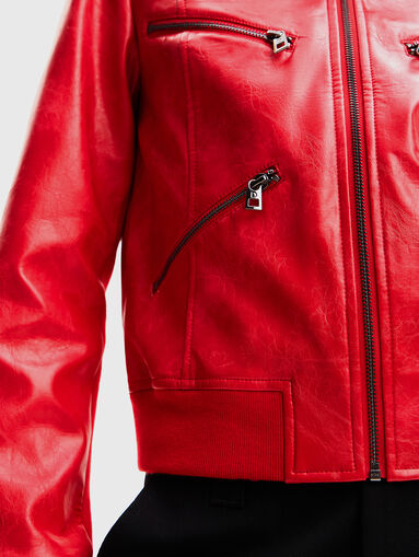 Black biker jacket in eco leather  - 4