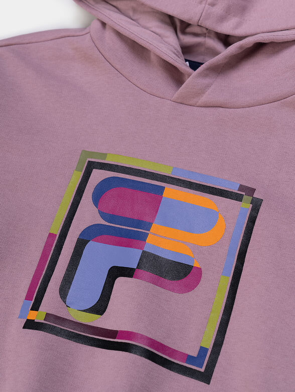 BRISSAGO cropped hooded sweatshirt with print - 3