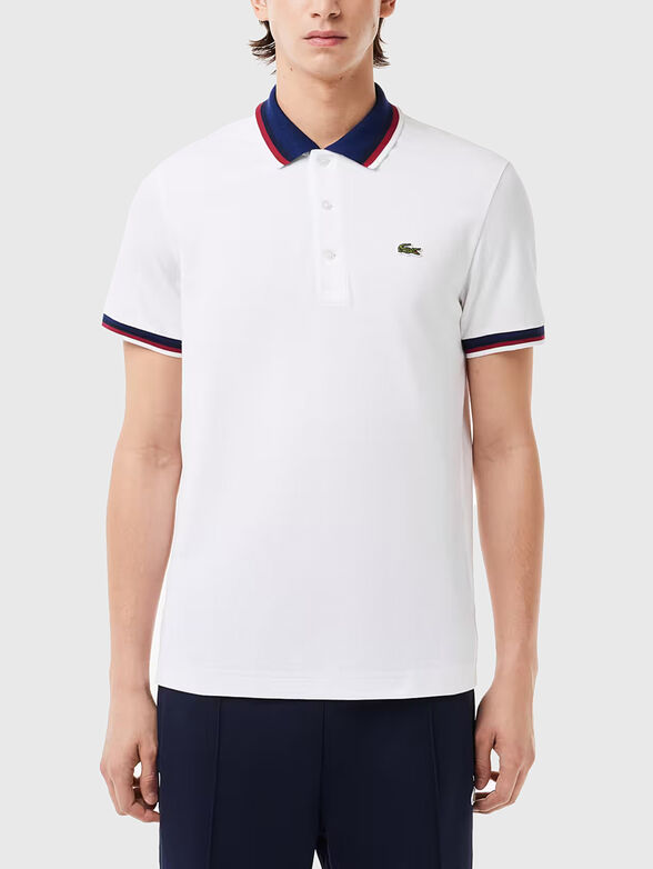 Black polo shirt with contrast collar - 1