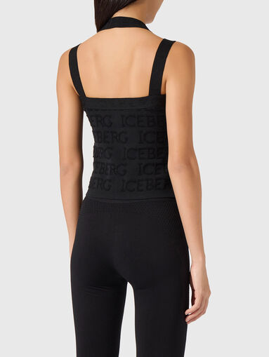 Knitted top with embossed logo lettering - 3