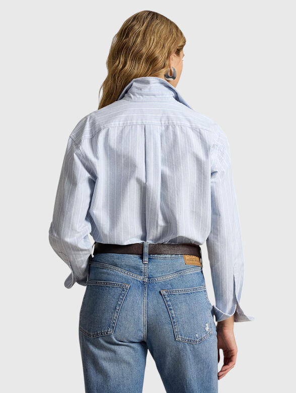 Striped shirt with embroidered logo - 3