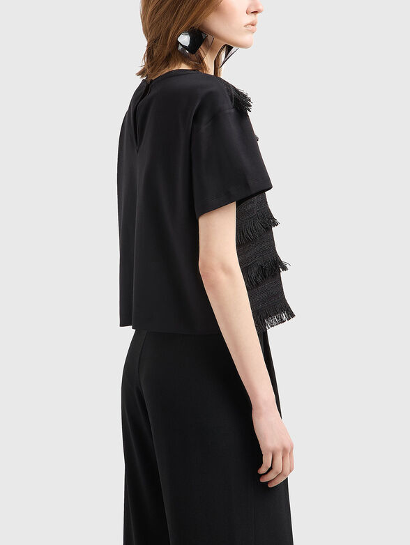 Cotton T-shirt with fringes - 3