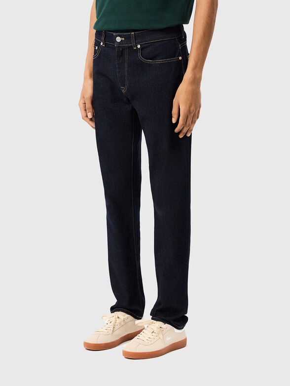 Straight jeans in blue with logo - 1